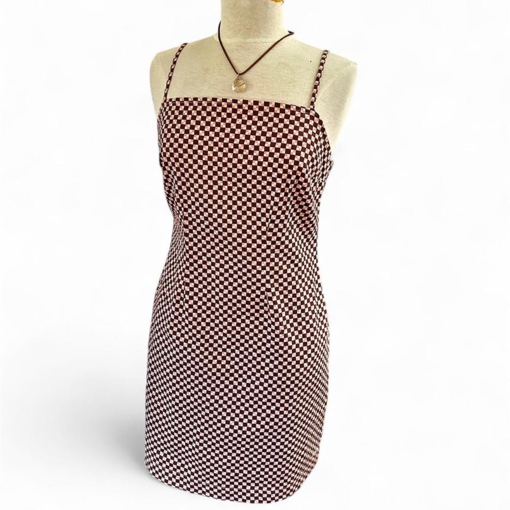 NWT LEVIS CHECKERED PINK AND BROWN TWILL COTTON DRESS WITH POCKETS
SIZE S